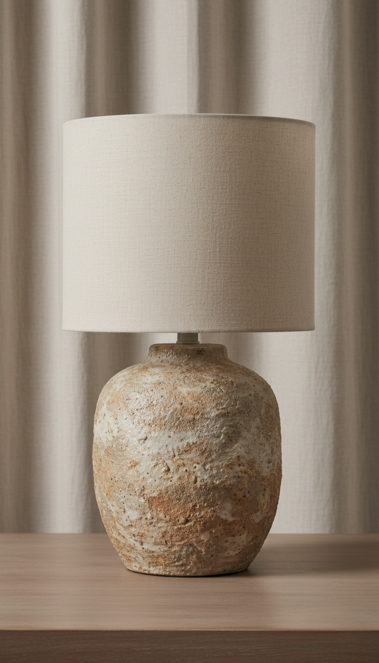 Lampe de table en grès texturé