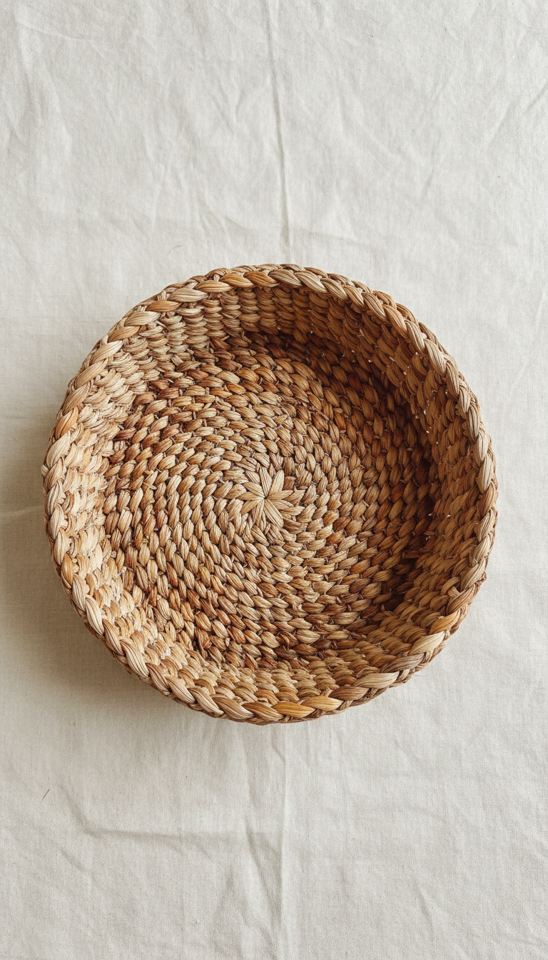 Panier tressé en fibres naturelles